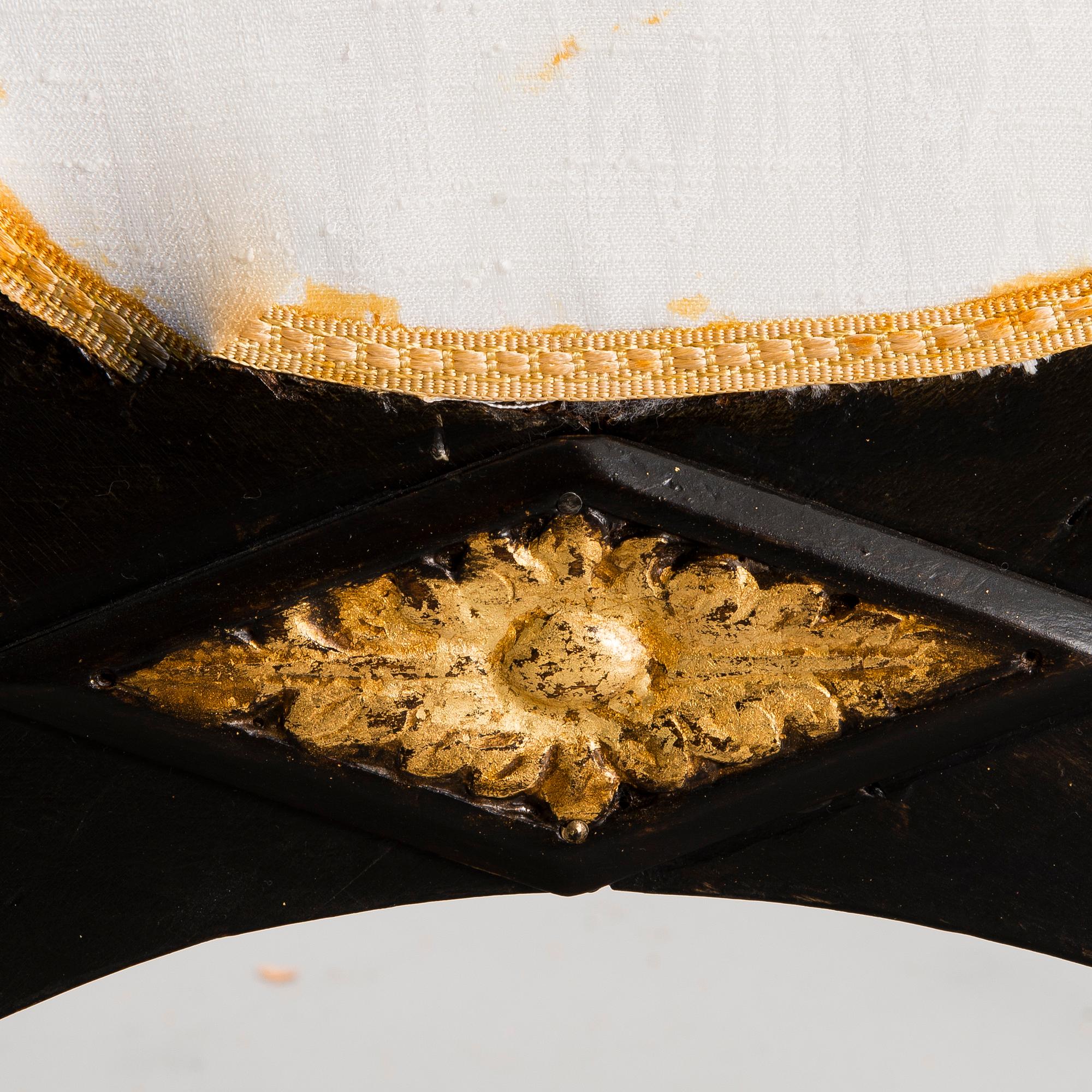 TABURETT, mahogny, troligen Ryssland, 1800-talets början.