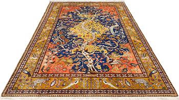 A semi-antique rug, so-called "Armenibaft", Western Iran, part silk, signed, c. 274 x 177.