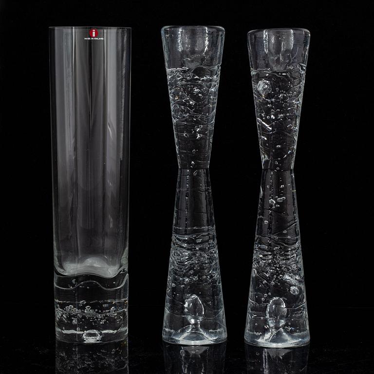 Candlestick and a vase "Arkipelago" by Timo Sarpaneva, Iittala.
