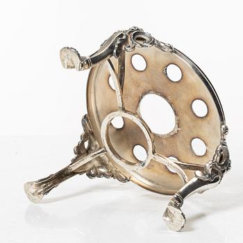 Base/holder for a burner, sterlingsilver, 20th century.
