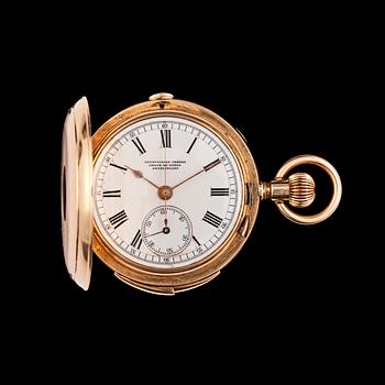 1217. A gold ladie's pocket watch, Courvoisier Fréres, minute repeater and chronograph. Switzerland, c. 1900.
