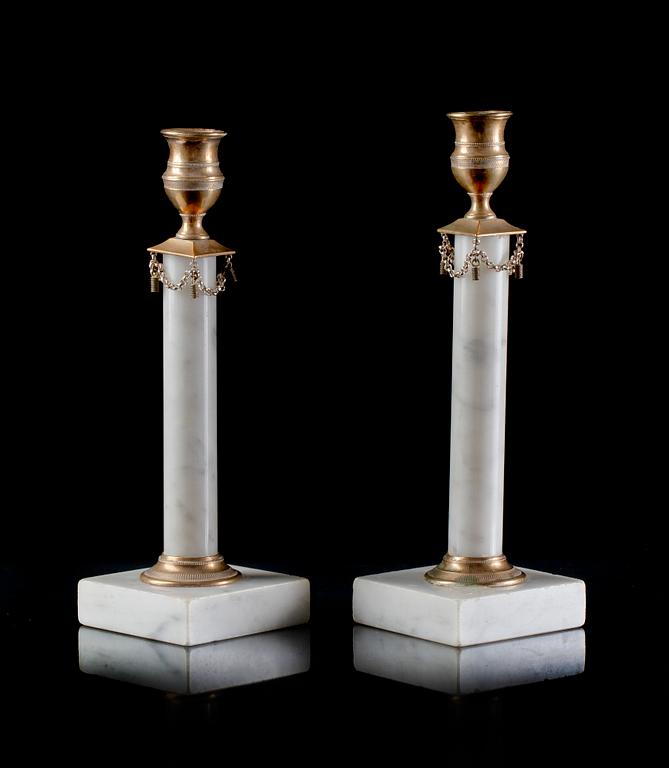 LJUSSTAKAR, ett par. Sengustavianska, 1800-tal.