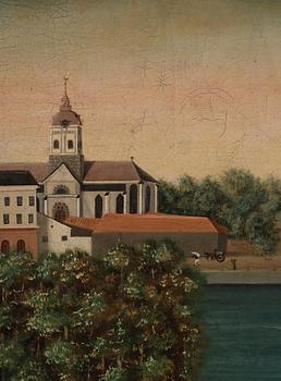 Svensk konstnär, omkring 1840, Vaktavlösning, Norrbro.