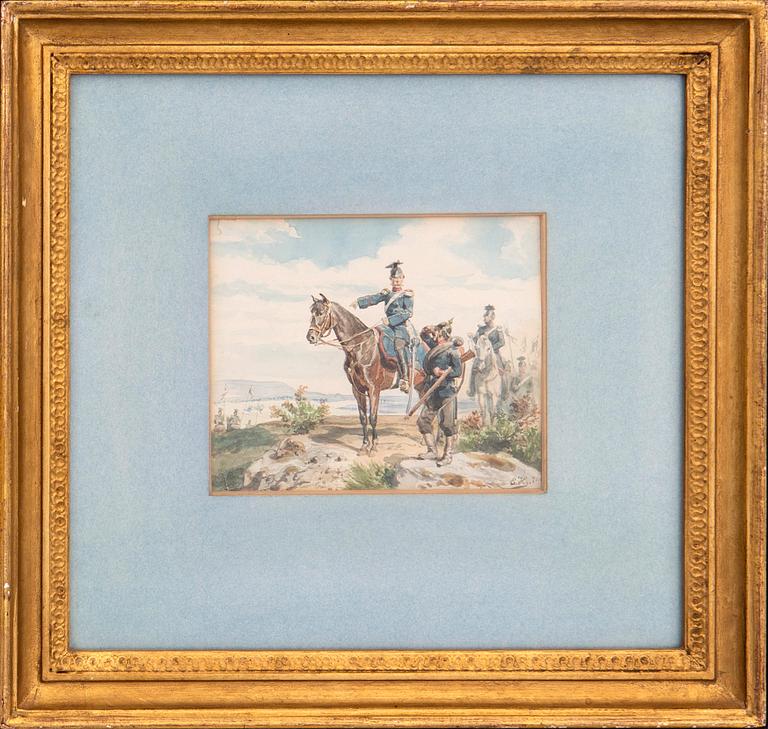 Ernst Georg Hildebrand, akvarell, signerad.