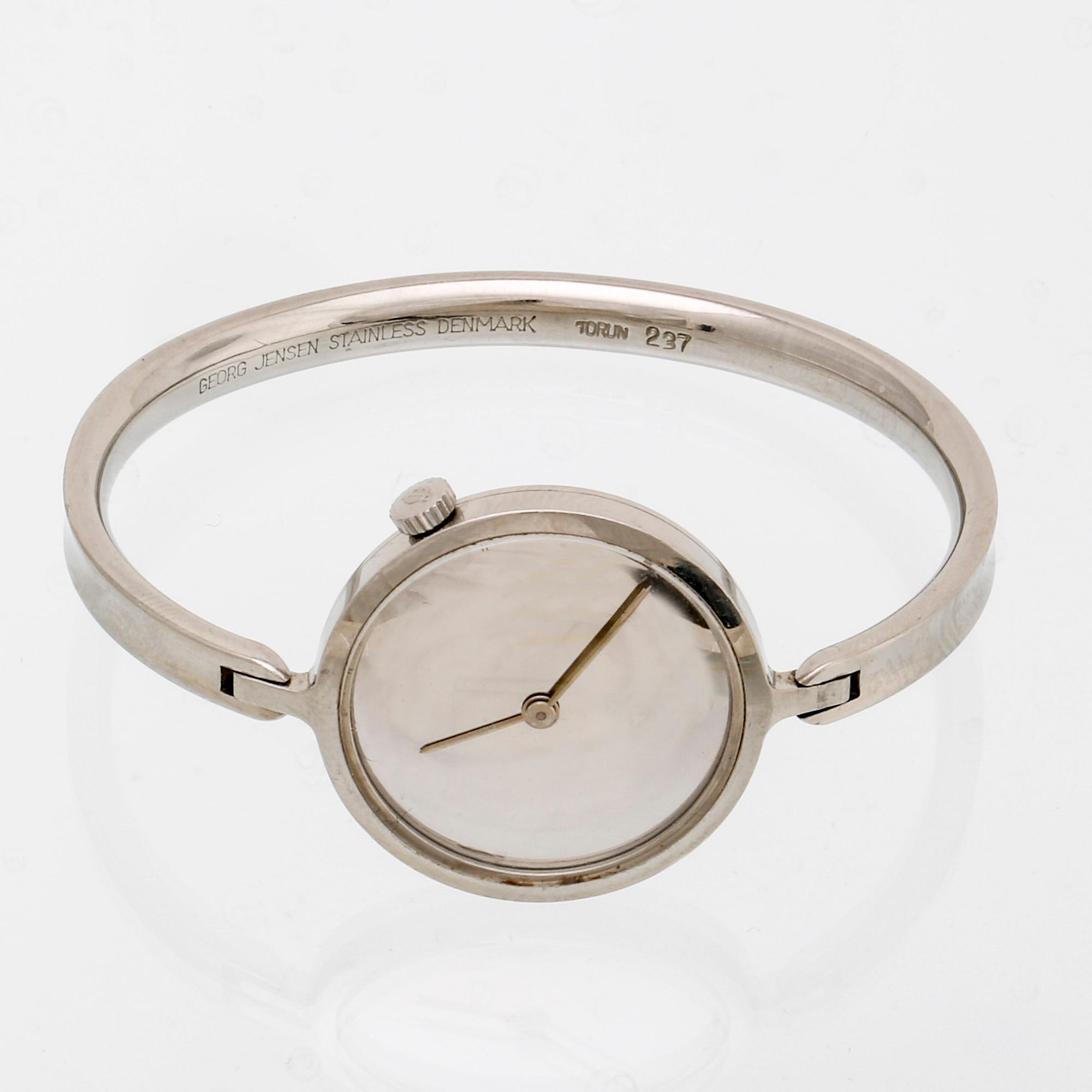 Wristwatch Torun nr 237, stainless steel, manual, 26 mm, circumference approx 16cm, Georg Jensen.