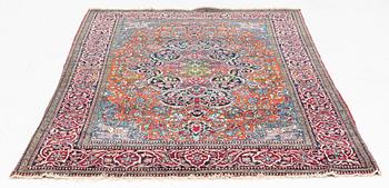 An antique Mobarakeh Isfahan rug, circa 219 x 138 cm.