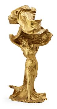 550. A Francois-Raoul Larche 'Loïe Fuller' Art Nouveau gilt-bronze figural table lamp, Siot-Decauville, Paris circa 1900.