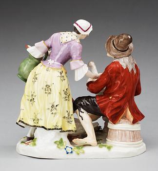 FIGURGRUPP, porslin. Meissen, 1800-tal.