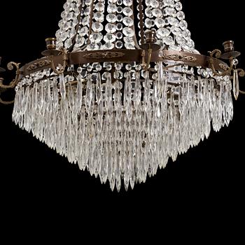 A CHANDELIER, Empire-style, second half of the 20th century.