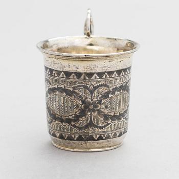 Charka, supkopp i silver, förgyllt silver och niello, Moskva, Ryssland 1800-talets mitt.