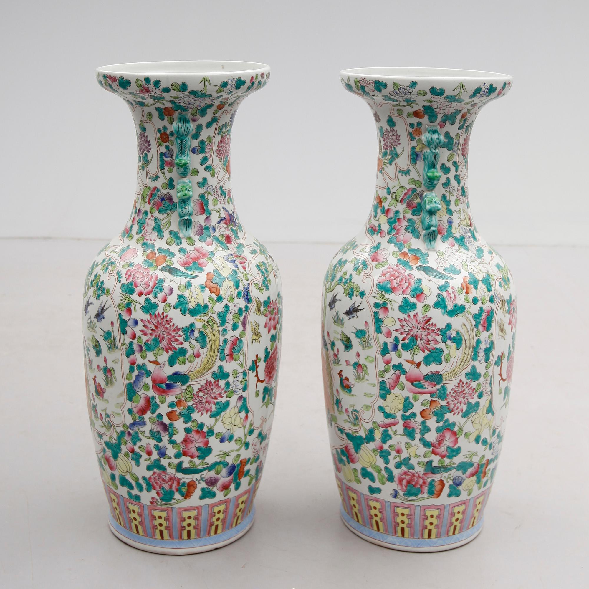 GOLVVASER, 1 par, porslin, Kina, 1900-tal.