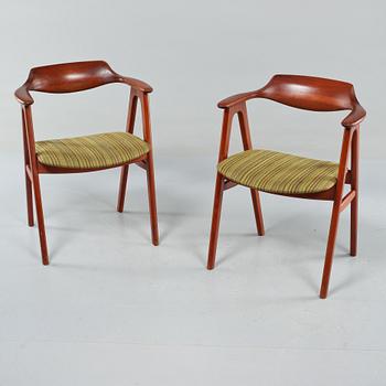 KARMSTOLAR, ett par, Erik Kirkegaard, Höng Stolefabrik, Danmark, 1900-talets tredje kvartal.