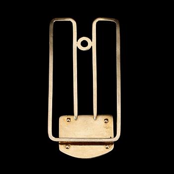 SEDELKLÄMMA, 18k guld, monogram "JHC" med åttkantslipade diamanter. Vikt 28g.
