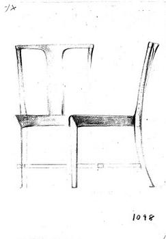 stolar, tio stycken, för Stockholms Hantverksförening, 1940-50-tal.