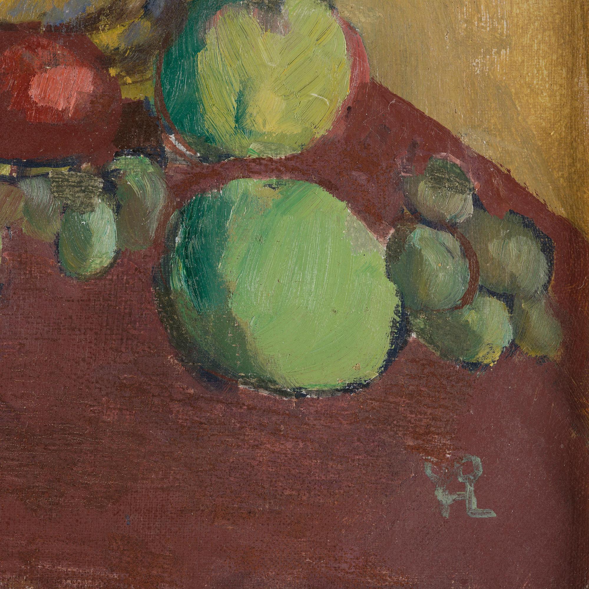 Hilding Linnqvist, Still life with samovar and fruits.