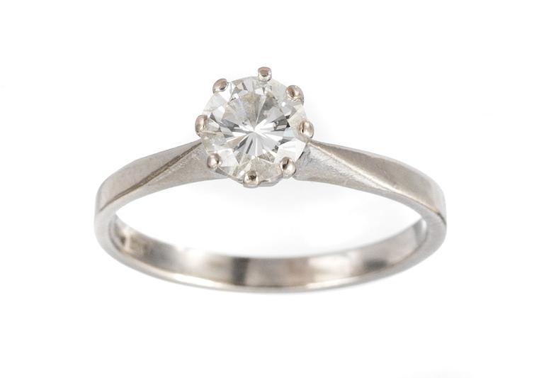 RING, set with brilliant cut diamond.