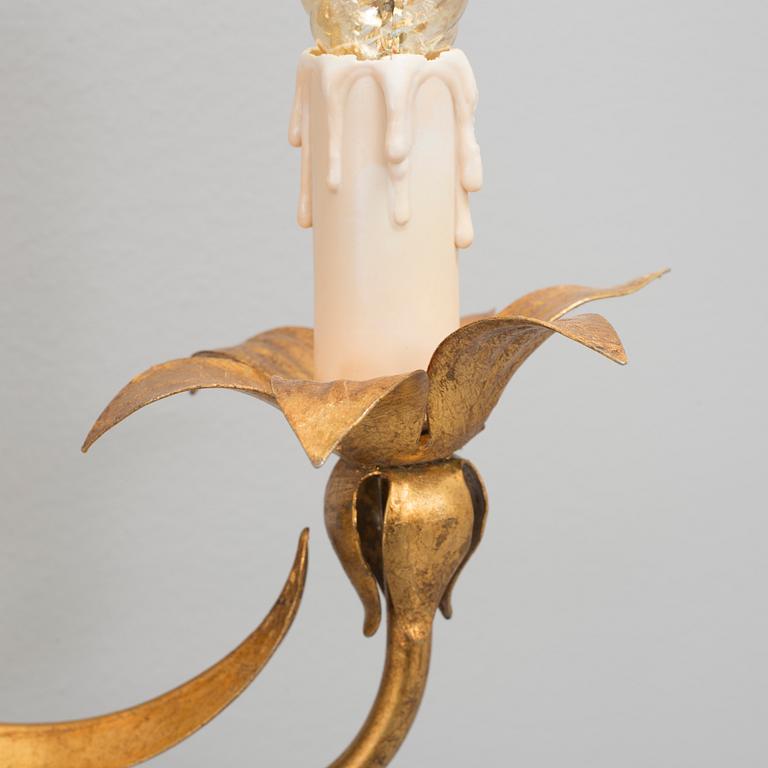 A pineapple-shaped metal wall-lamp, second half of 20th century.