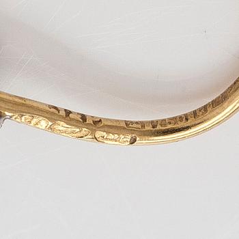 Earrings, cultured pearls, brilliant- and 8/8-cut diamonds, 18K gold.