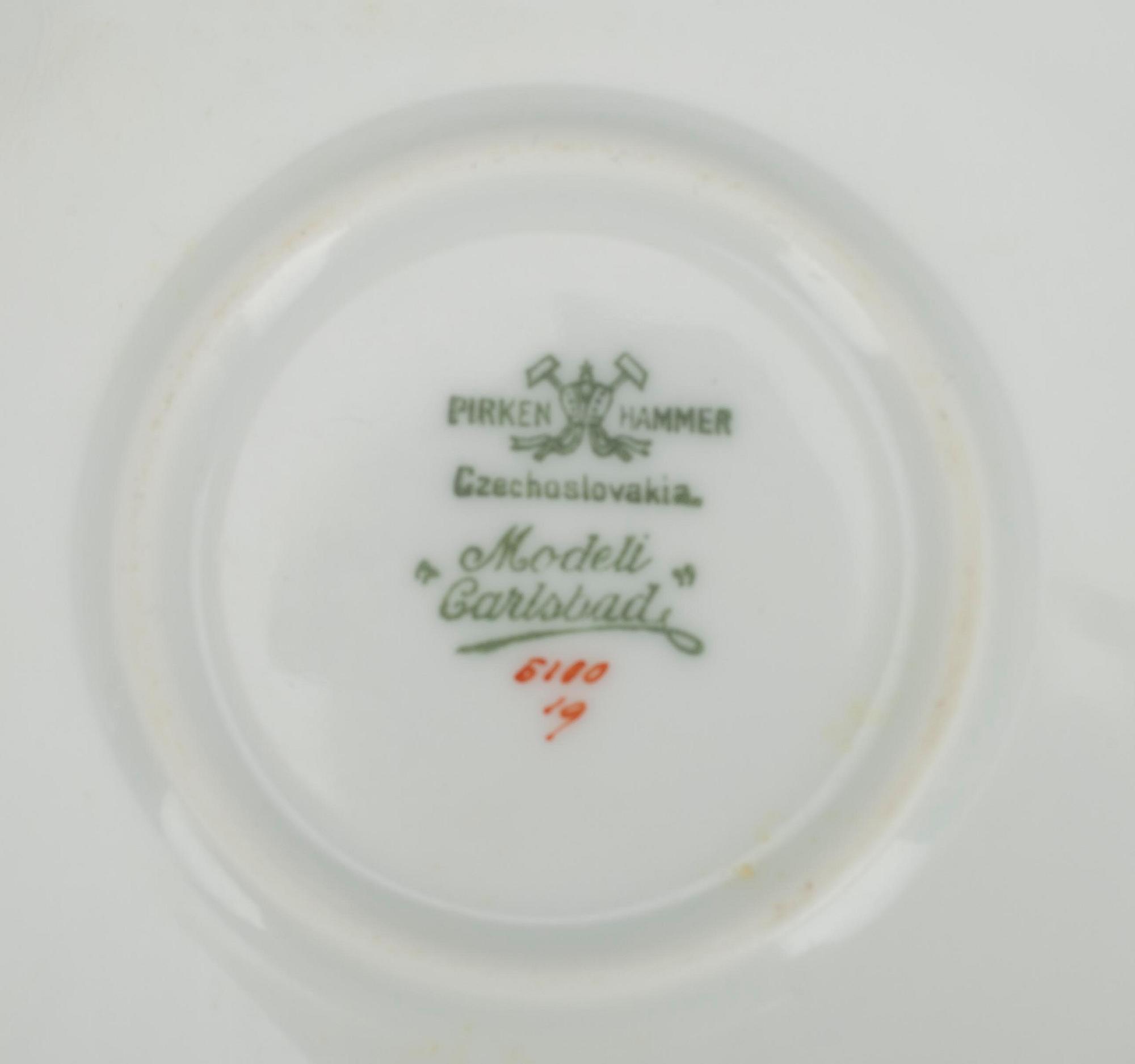 SERVIS, 78 DELAR, porslin, Pirken Hammer "Carlsbad", Tjeckloslovakien, 1900-luvun alkupuoli.