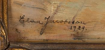 Elna Jacobsson, oil on panel, signed and dated 1929.