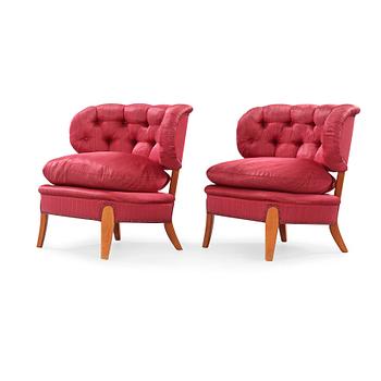 A pair of Otto Schulz 'Schulz' easy chairs, Jio Möbler, Sweden.