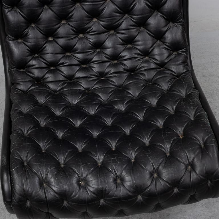 VERNER PANTON, a leather covered easy chair, 1970's.