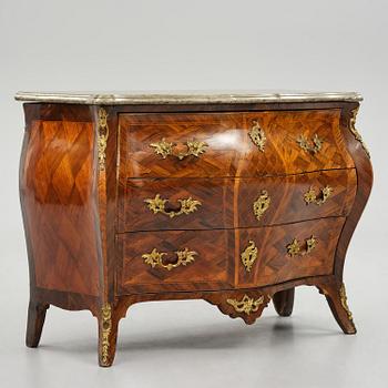A Swedish rococo parquetry commode attributed to J. Noraeus (master in Stockholm 1769-81).