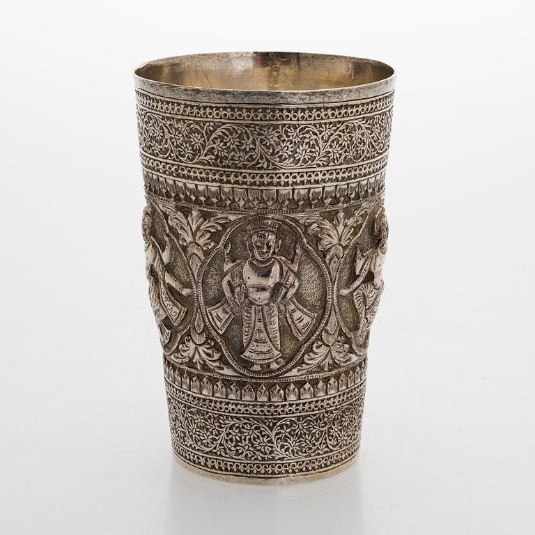 A silver beaker, presumably India, Finnish control marks, Helsinki 1969.