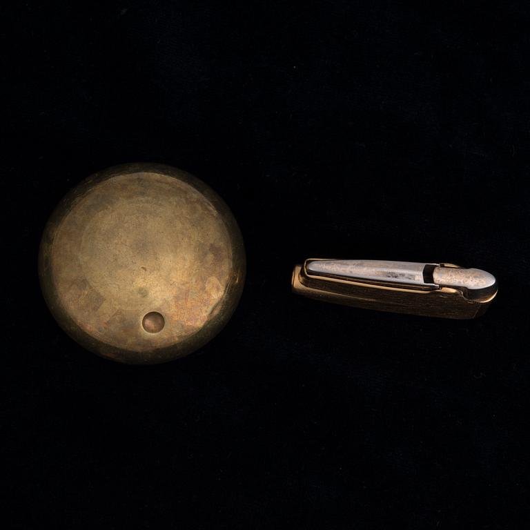 CIGARETTÄNDARE, Ronson och ASKKOPP, Georg Jensen, metall. 1900-talets mitt.