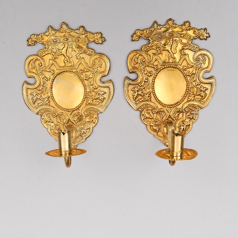 LJUSPLÅTAR, ett par, 1800-/1900-tal.