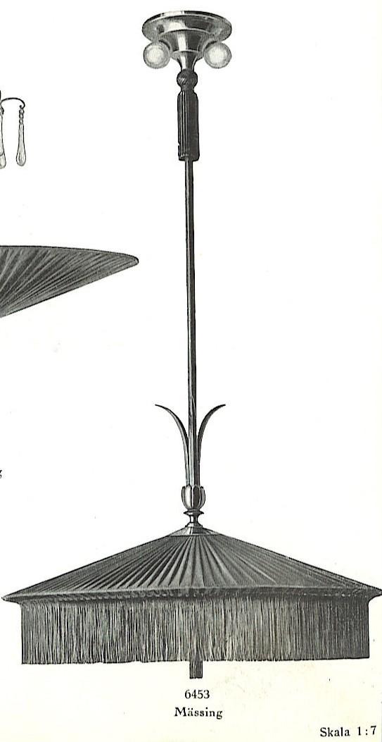 Harald Notini, a large ceiling lamp model "6453", Arvid Böhlmarks Lampfabrik, Stockholm, 1920s-30s.