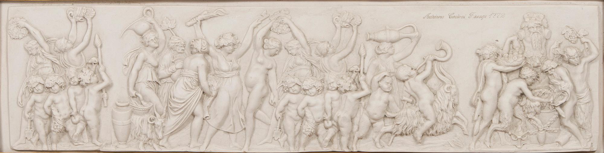 Relief, alabaster, 1800-tal.