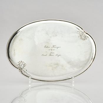 W.A. Bolin, a silver plate/tray, Stockholm, Sweden 1920.