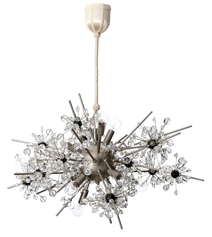 A J. & L. Lobmeyer ceiling lamp "The Met"/"Exploding Star", Vienna, Austria 1960's.