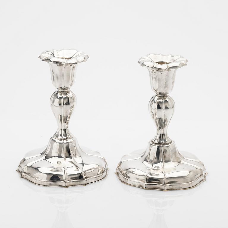 Candelabras, silver, Rococo style, 20th century.