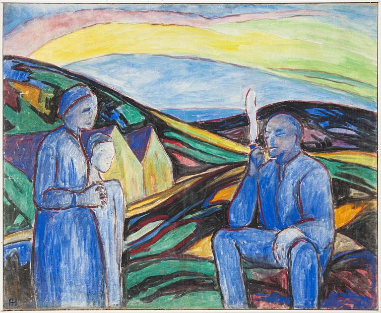 Alfred Helberger, Figures in a landscape.