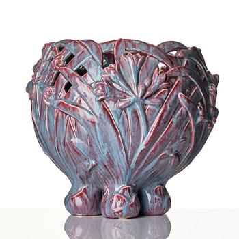 Gunnar Wennerberg, a glazed ceramic flower pot, Gustavsberg, ca 1898.