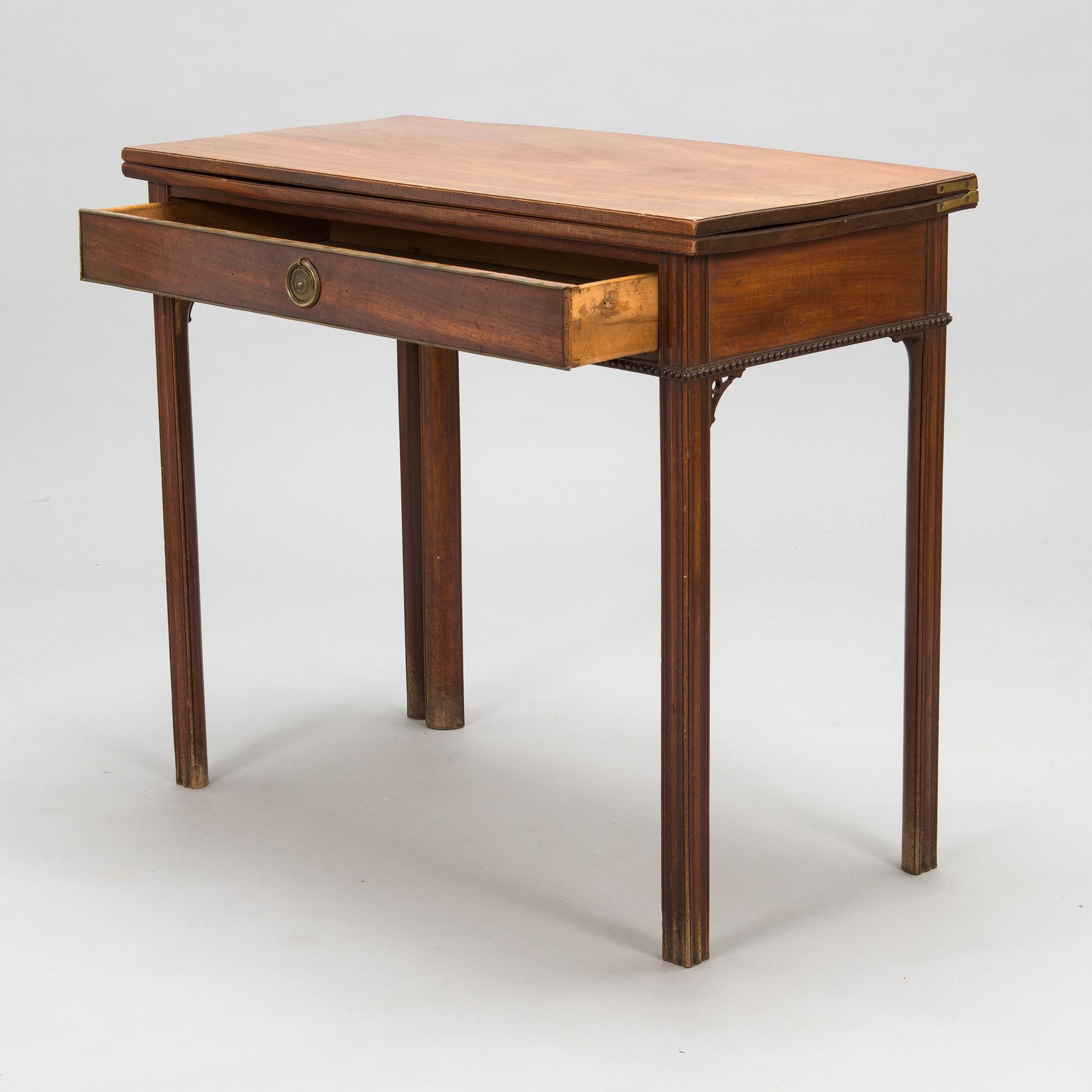 A Gustavian card table around 1800.