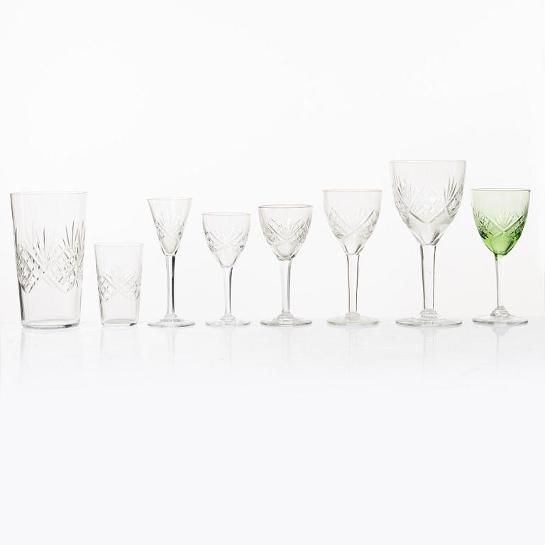 an 81-piece glass service, model 'Helga', Kosta och Ekenäs, Sweden.