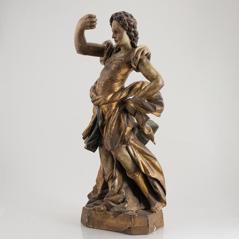 Sculpture, wood, 19th century, Standing figure.