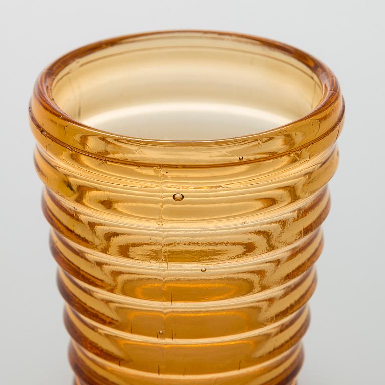 Aino Aalto, set of three  1930s 'Bölgeblick' 4052 drinking glasses for Karhula Glassworks, Finland.