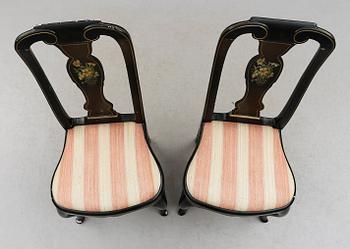 STOLAR, 1 par, senbarock, 1700-tal.