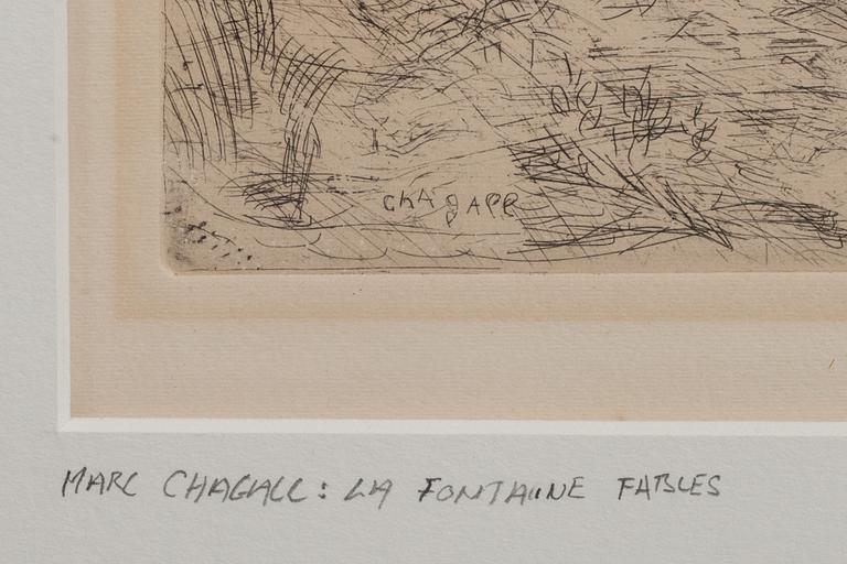 MARC CHAGALL, originaletsning. Signerad i plåten.
