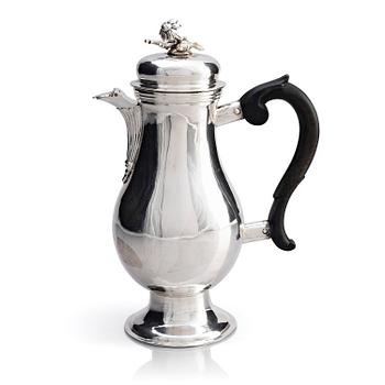 247. Jakob Wilhelm Kolb, kaffekanna, silver, Augsburg 1779. Rokoko.