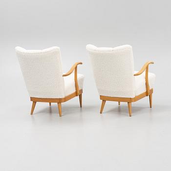 A pair of Swedish Modern armchairs, 1940's/50's.