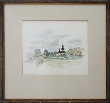 GUNNAR BRUSEWITZ, akvareller, 2 stycken. Signerade.