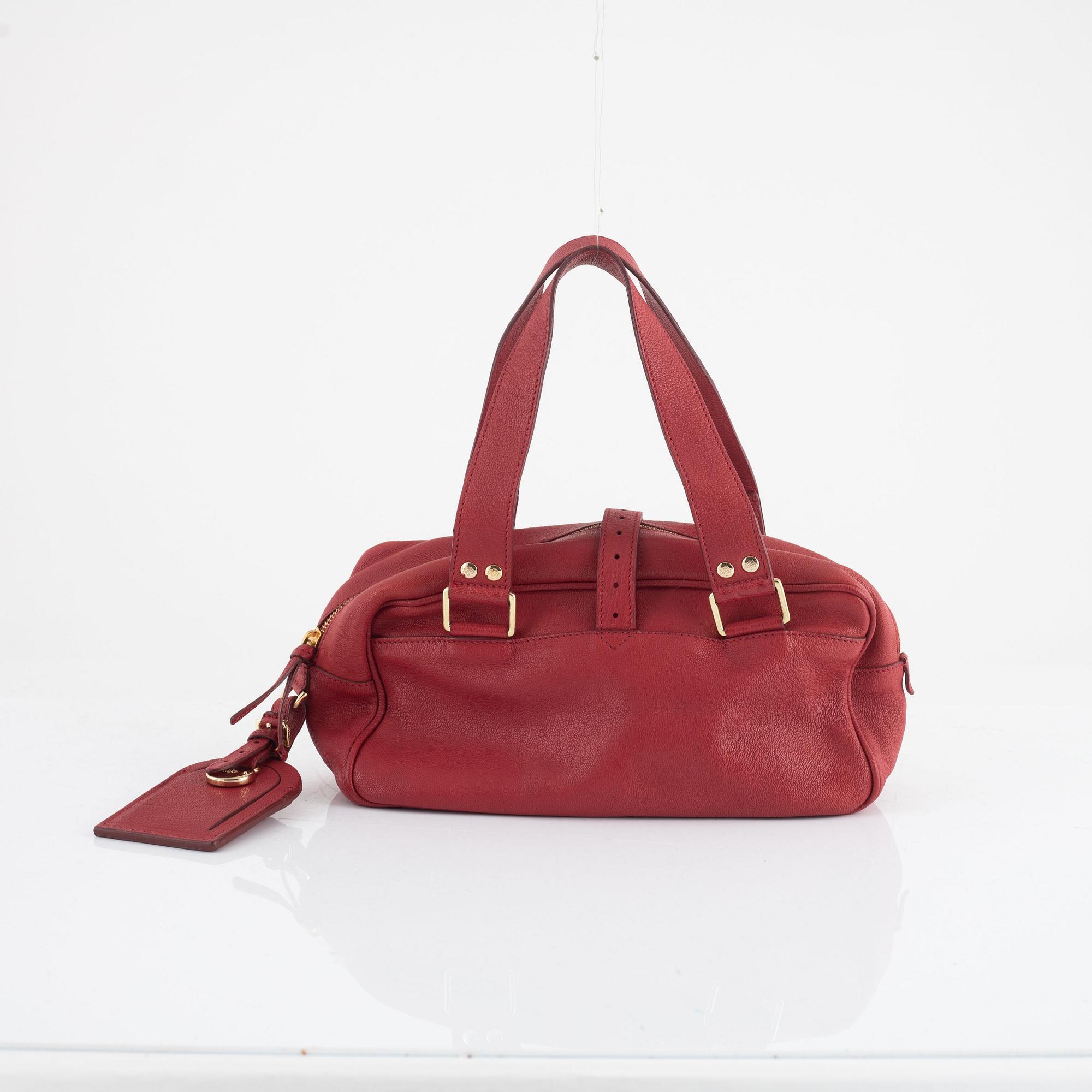 Mulberry, a red leather bag.