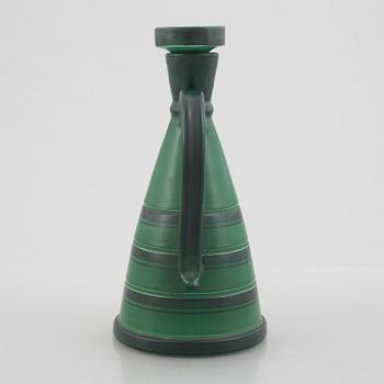 Eva Jancke Björk, a faience decanter with stopper, Bo Fajans, Gävle, 1934-43.