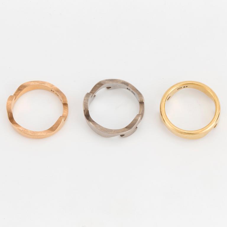 A three part 'Fusion' ring by Nina Koppel for Georg Jensen.