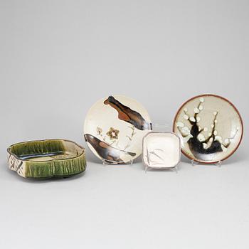 A set of four Japanese dishes, 20th Century.